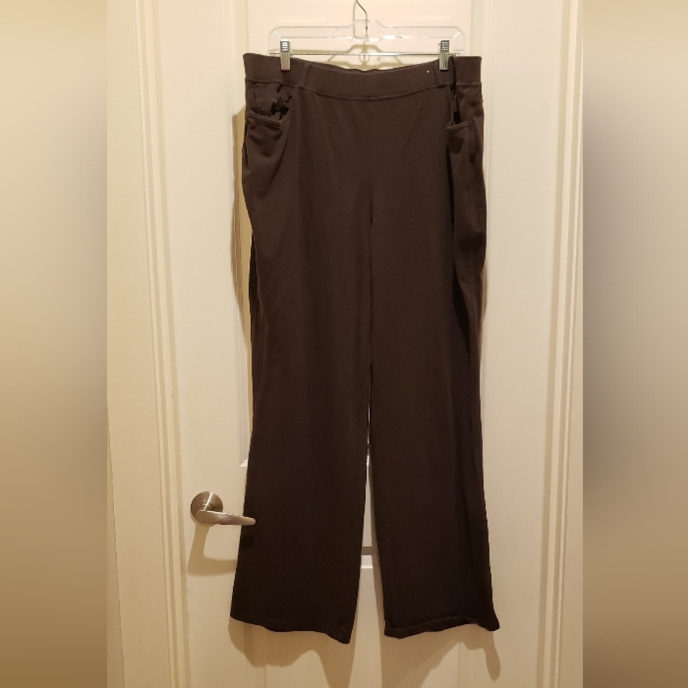 V Sport Pull On Wide Leg Brown Women's Pants